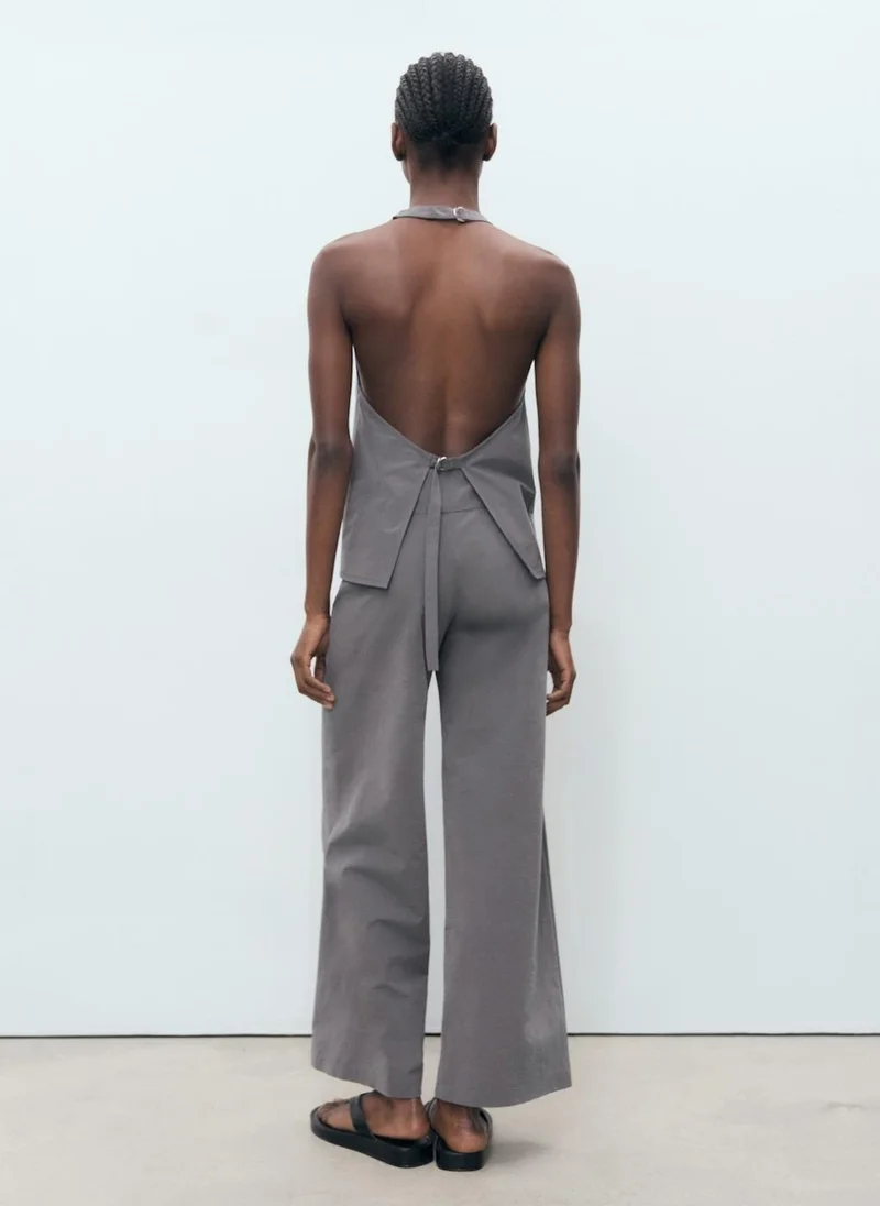 MANGO straight trousers with fine belt